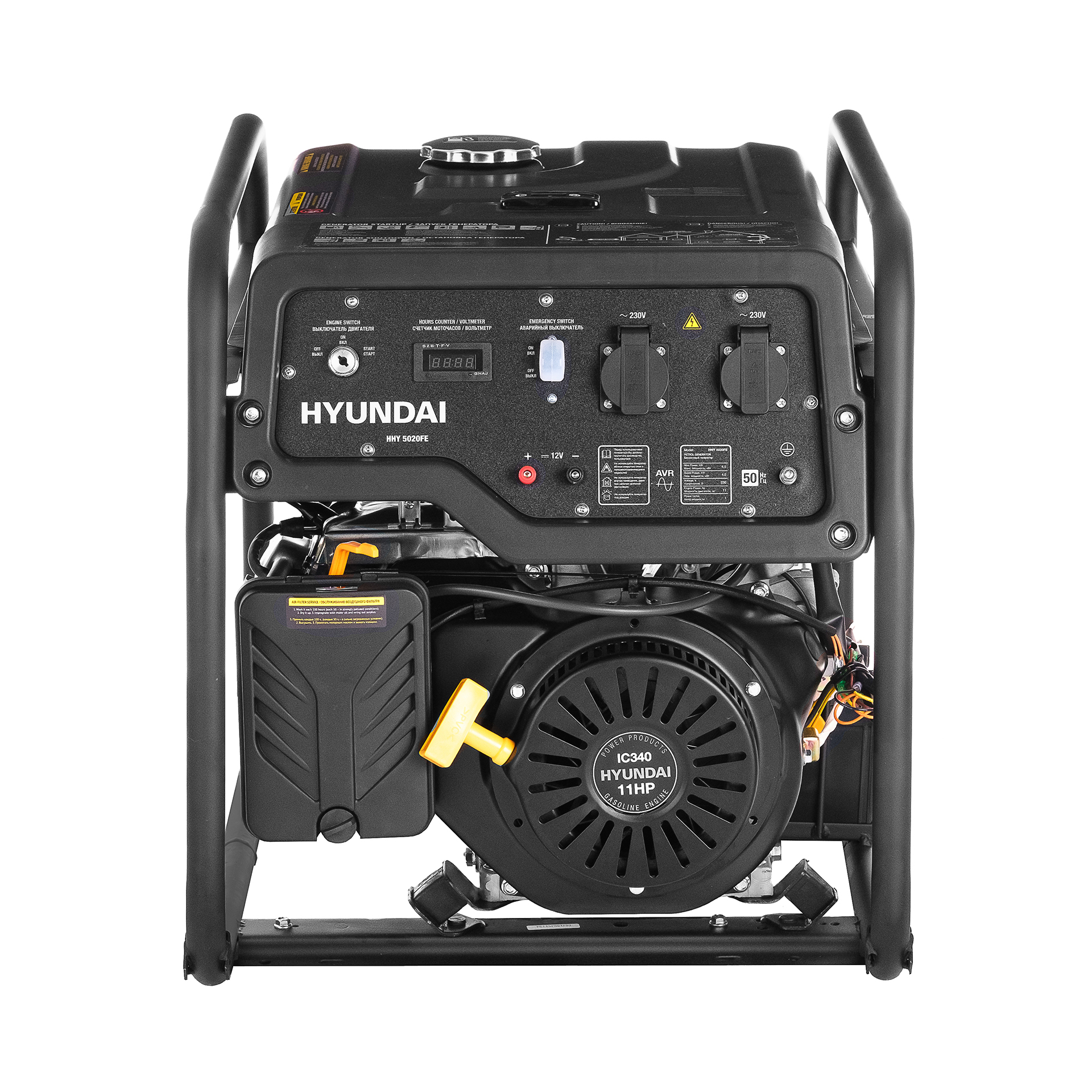 Бензиновый генератор HYUNDAI HHY 5020FE купить по цене 84 690 ₽ в интернет магазине ТЕХСАД