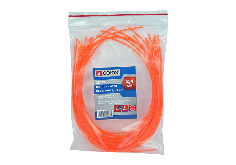 Леска для триммера, d=2.4 мм, l=30 см, круг, СОЮЗ ТЛ3535-2.4-0-30 купить по цене 90 ₽ в интернет магазине ТЕХСАД