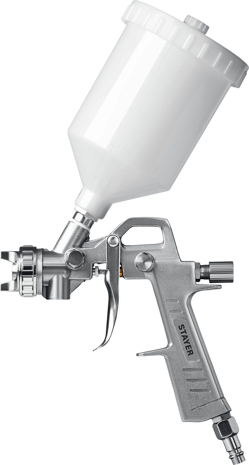 STAYER 5 предметов, набор пневматический универсальный: краскораспылитель с верхним бачком, пистолеты, пневмошланг 06488-H5_z01 купить по цене 3 800 ₽ в интернет магазине ТЕХСАД