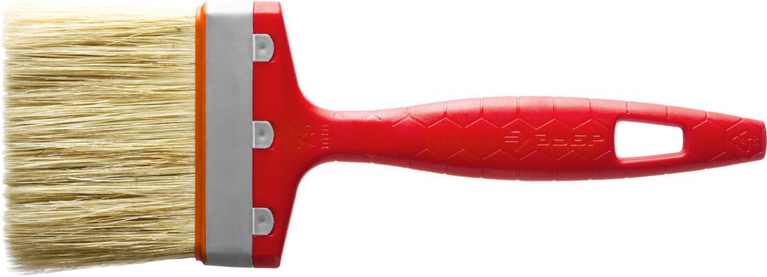 ЗУБР 75 мм, 3'', щетина натуральная светлая, пластмассовая ручка, кисть плоская УНИВЕРСАЛ 01015-075 Стандарт купить по цене 195 ₽ в интернет магазине ТЕХСАД