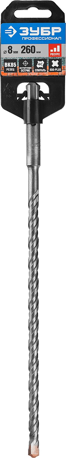 ЗУБР  8 x 260 мм, SDS-Plus, бур по бетону 29314-260-08_z01 Профессионал купить по цене 212 ₽ в интернет магазине ТЕХСАД