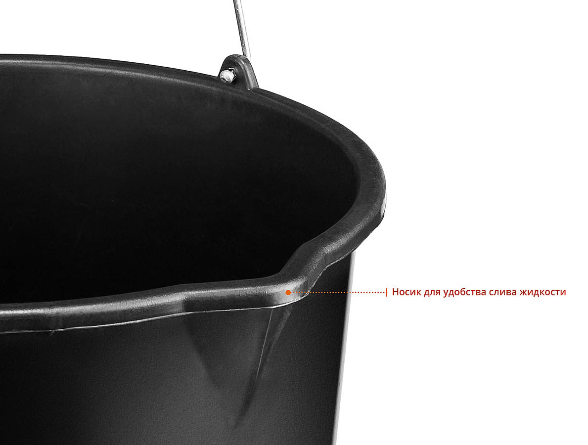 ЗУБР 12 л, пластмассовое, ведро строительное с носиком 06093-12_z02 купить по цене 172 ₽ в интернет магазине ТЕХСАД