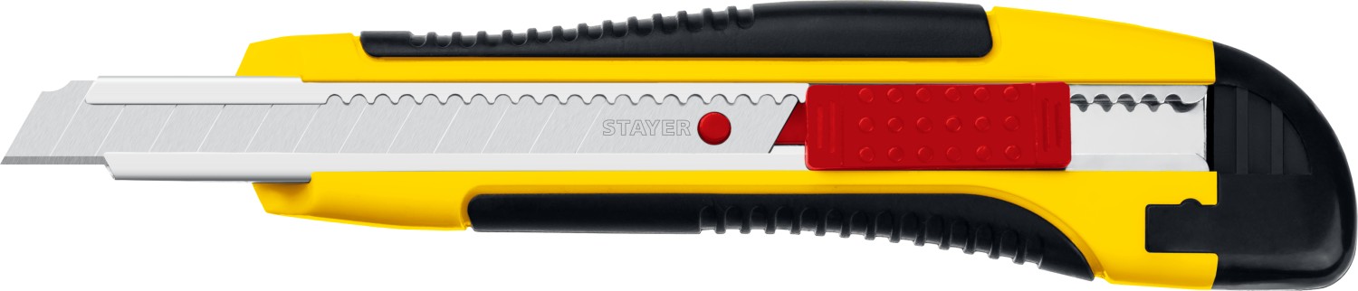 STAYER 9 мм, сегментированное лезвие, автостоп, нож HERCULES-9 0903_z01 купить по цене 173 ₽ в интернет магазине ТЕХСАД