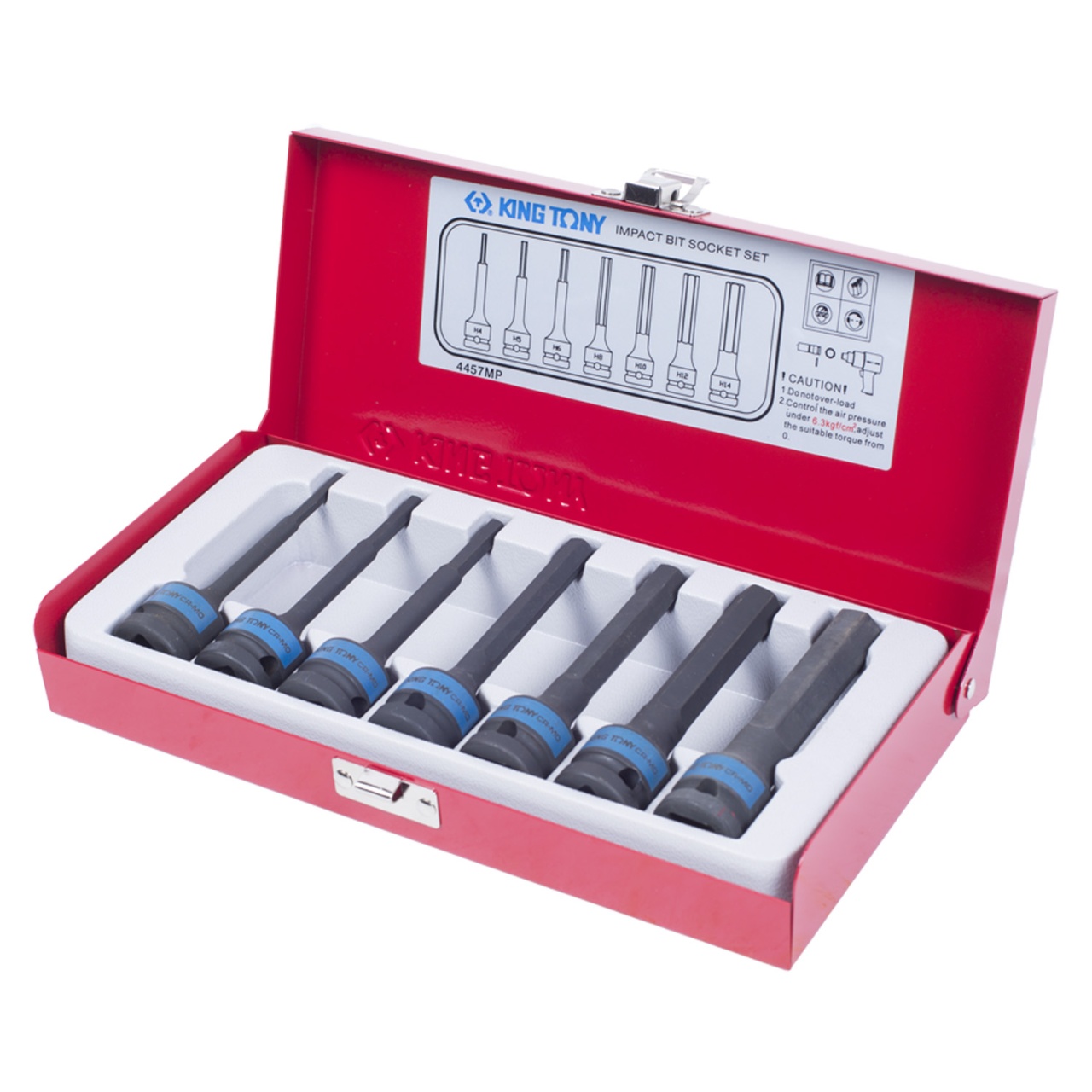 Набор ударных торцевых насадок 1/2'', HEX, 4-14 мм, L = 100 мм, 7 предметов KING TONY 4457MP купить по цене 6 690 ₽ в интернет магазине ТЕХСАД