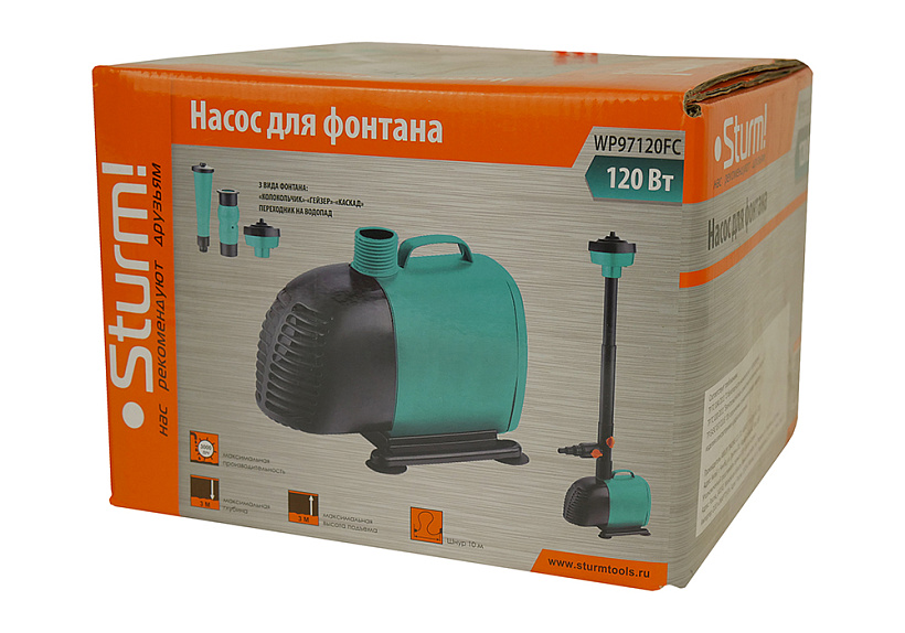 Фонтанный насос Sturm! WP97120FC купить по цене 5 790 ₽ в интернет магазине ТЕХСАД