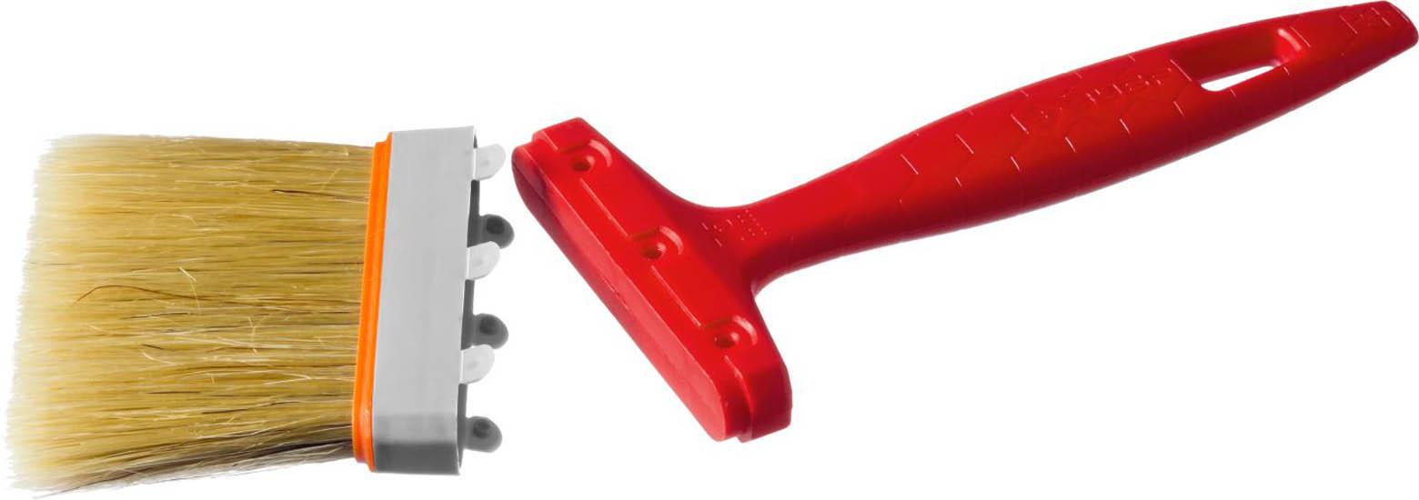 ЗУБР 75 мм, 3'', щетина натуральная светлая, пластмассовая ручка, кисть плоская УНИВЕРСАЛ 01015-075 Стандарт купить по цене 195 ₽ в интернет магазине ТЕХСАД