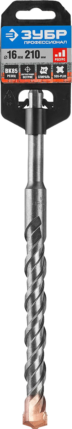 ЗУБР  16 x 210 мм, SDS-Plus, бур по бетону 29314-210-16_z01 Профессионал купить по цене 296 ₽ в интернет магазине ТЕХСАД