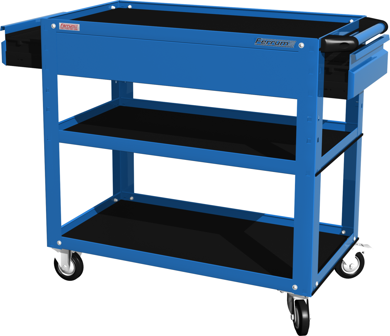 Тележка открытая, 3 полки и 2 ящика, синяя FERRUM 02.232-5015 купить по цене 13 751 ₽ в интернет магазине ТЕХСАД