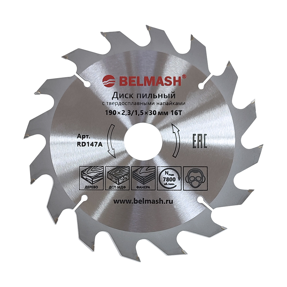 Диск пильный BELMASH 190x2,3/1,5x30/20/16, 16T купить по цене 650 ₽ в интернет магазине ТЕХСАД