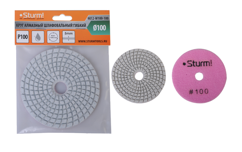 Круг шлифовальный гибкий Sturm! 9012-W100-100 купить по цене 340 ₽ в интернет магазине ТЕХСАД