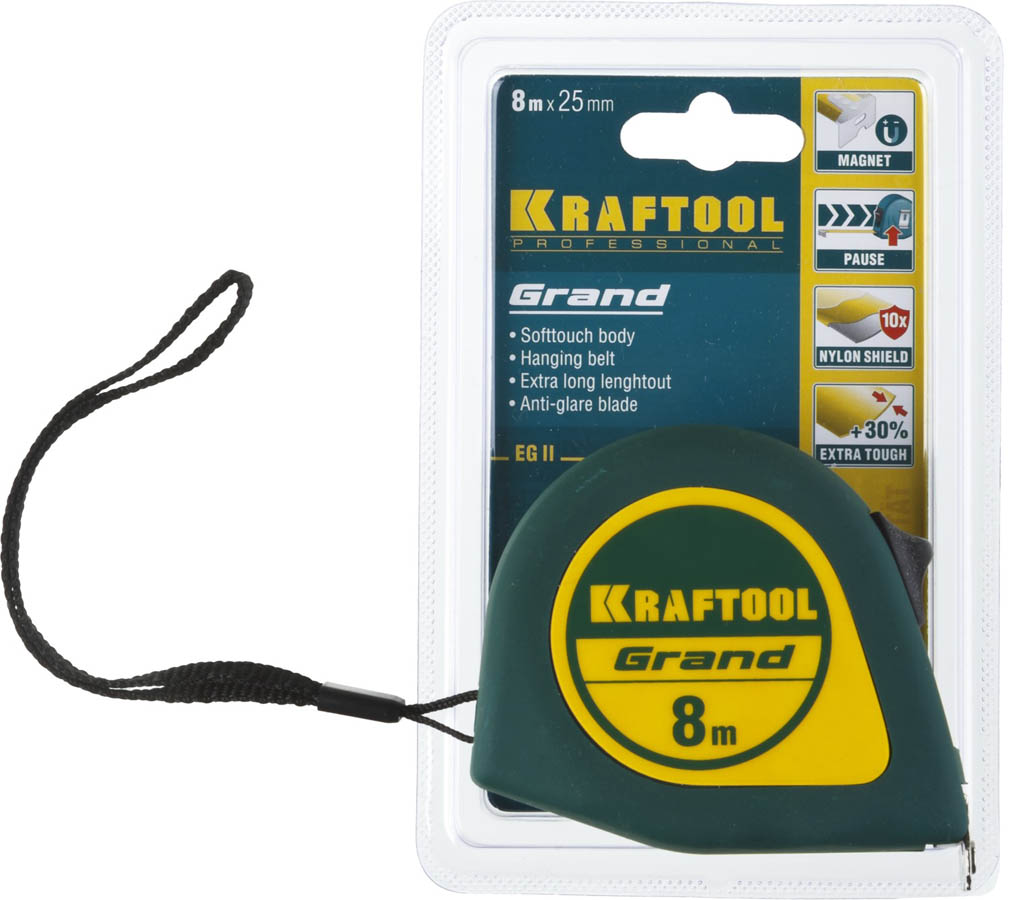 KRAFTOOL 7.5 м х 25 мм, рулетка GRAND 34022-08-25 купить по цене 740 ₽ в интернет магазине ТЕХСАД