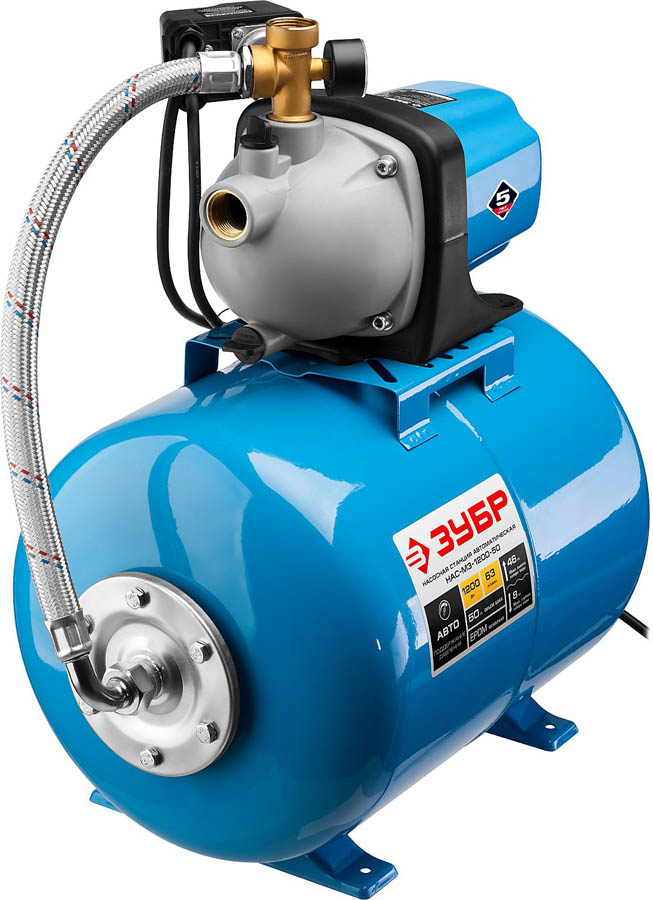 ЗУБР 1200 Вт, 63 л/мин, станция насосная М3 НАС-М3-1200-50 купить по цене 23 640 ₽ в интернет магазине ТЕХСАД