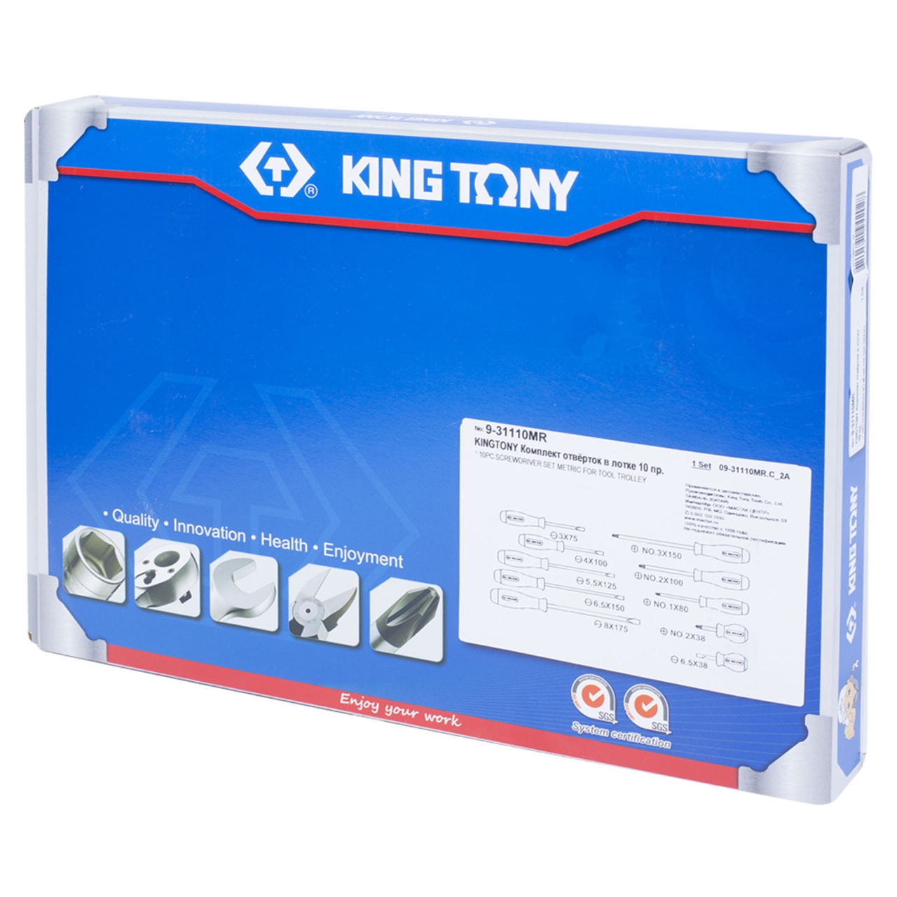 Набор отверток, ложемент, 10 предметов KING TONY 9-31110MR купить по цене 4 180 ₽ в интернет магазине ТЕХСАД