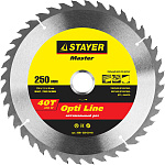 STAYER Ø 250 x 30 мм, 40T, диск пильный по дереву 3681-250-30-40 купить по цене 436 ₽ в интернет магазине ТЕХСАД