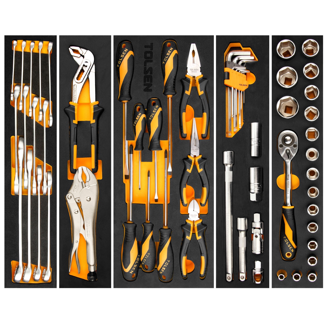 Набор инструментов универсальный, раскладной ящик, 60 предметов TOLSEN TT85401 купить по цене 13 800 ₽ в интернет магазине ТЕХСАД