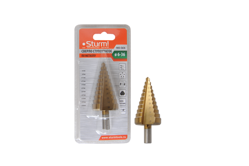 Сверло ступенчатое Sturm! 1055-S636 купить по цене 1 610 ₽ в интернет магазине ТЕХСАД