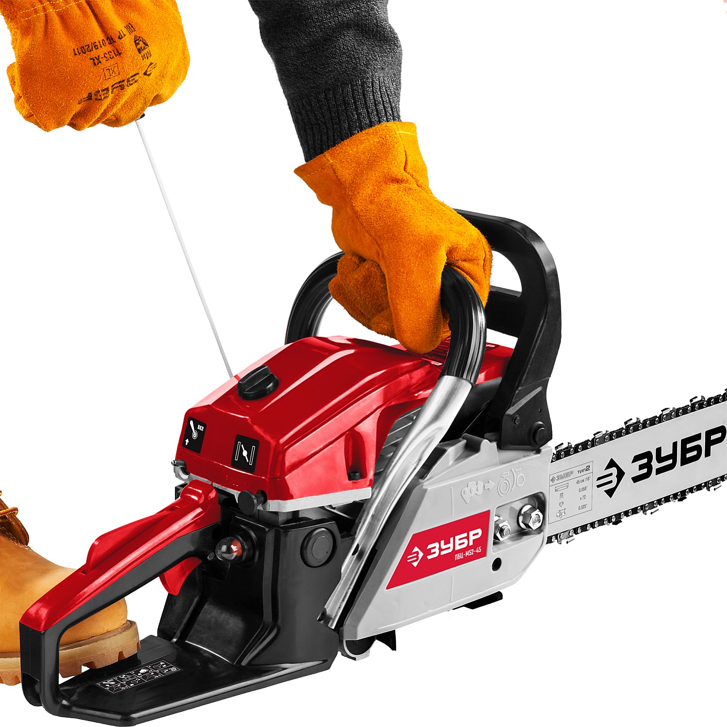 ЗУБР 2.6 кВт/3.5 л.с, 450 мм, пила цепная бензиновая ПБЦ-М52-45 Мастер купить по цене 10&nbsp;630 ₽ в интернет магазине ТЕХСАД