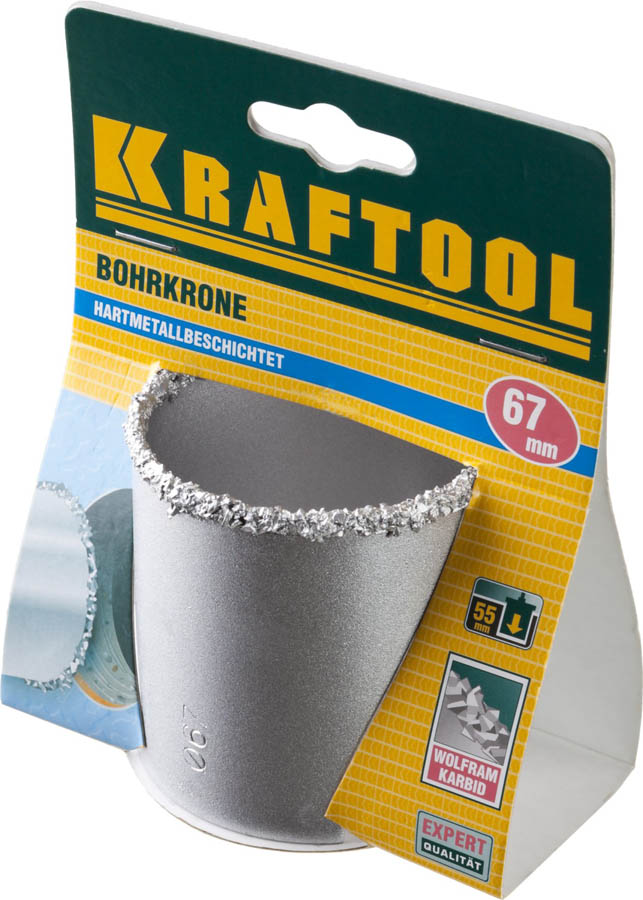 KRAFTOOL d 67 мм, L - 55 мм, карбид-вольфрамовая крошка, кольцевая коронка 33401-67_z01 KRAFTOOL d 67 мм, L - 55 мм, карбид-вольфрамовая крошка, кольцевая коронка 33401-67_z01 купить по цене 500 ₽ в интернет магазине ТЕХСАД