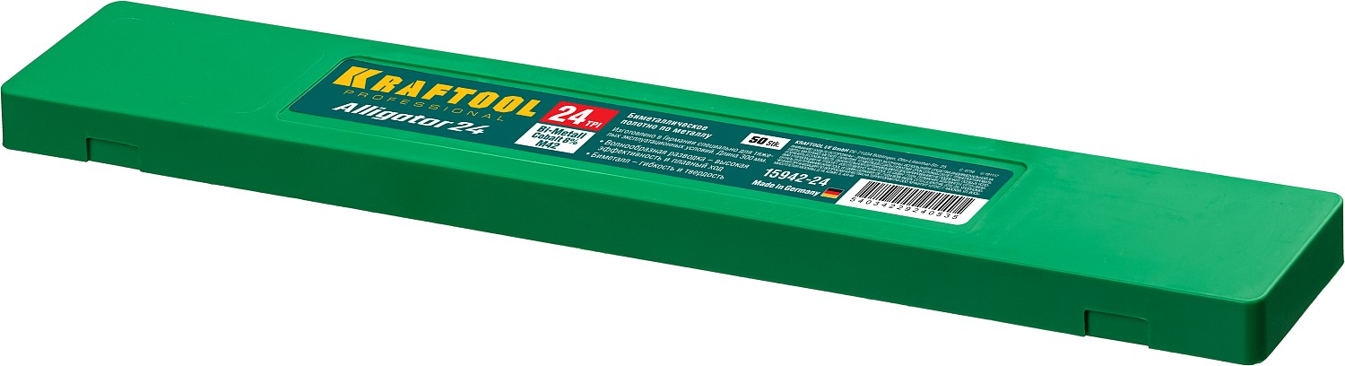 KRAFTOOL 300 мм, биметаллическое полотно по металлу Alligator-24 15942-24 KRAFTOOL 300 мм, биметаллическое полотно по металлу Alligator-24 15942-24 купить по цене 193 ₽ в интернет магазине ТЕХСАД