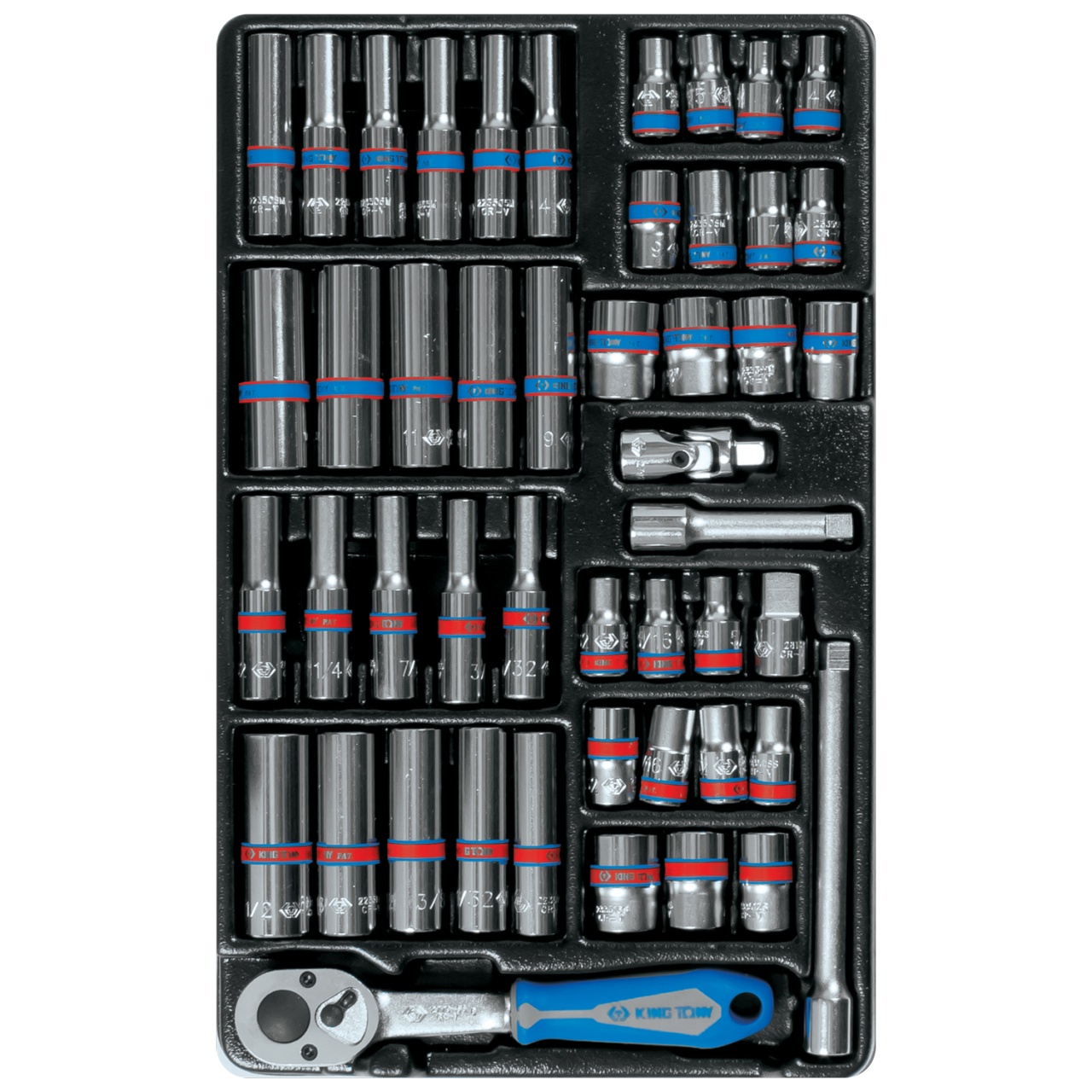 Набор торцевых головок 1/4'' с принадлежностями, ложемент, 48 предметов KING TONY 9-2548CR купить по цене 6 860 ₽ в интернет магазине ТЕХСАД