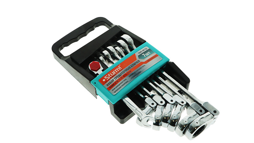 Набор ключей трещоточный механизм, шарнир 7 шт 72 зуба Sturm! 1045-04-S2 купить по цене 3 660 ₽ в интернет магазине ТЕХСАД