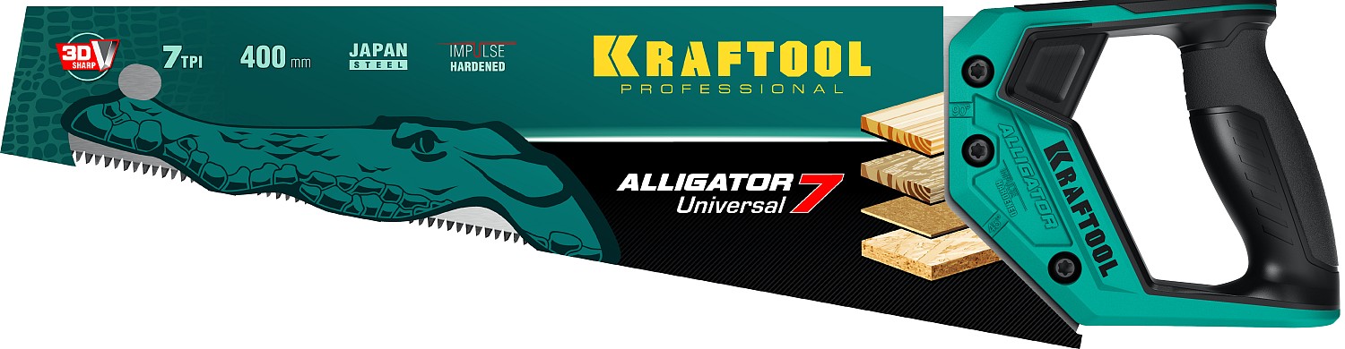 KRAFTOOL 7 TPI, 400 мм, ножовка универсальная Alligator Universal 7 15004-40_z01 KRAFTOOL 7 TPI, 400 мм, ножовка универсальная Alligator Universal 7 15004-40_z01 купить по цене 1 250 ₽ в интернет магазине ТЕХСАД