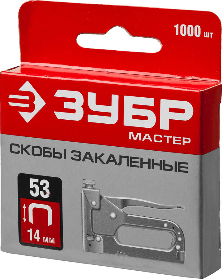 ЗУБР скобы тип 53 (A / 10 / JT21), 14 мм, 1000 шт., скобы тонкие закаленные 31625-14 Мастер купить по цене 111 ₽ в интернет магазине ТЕХСАД