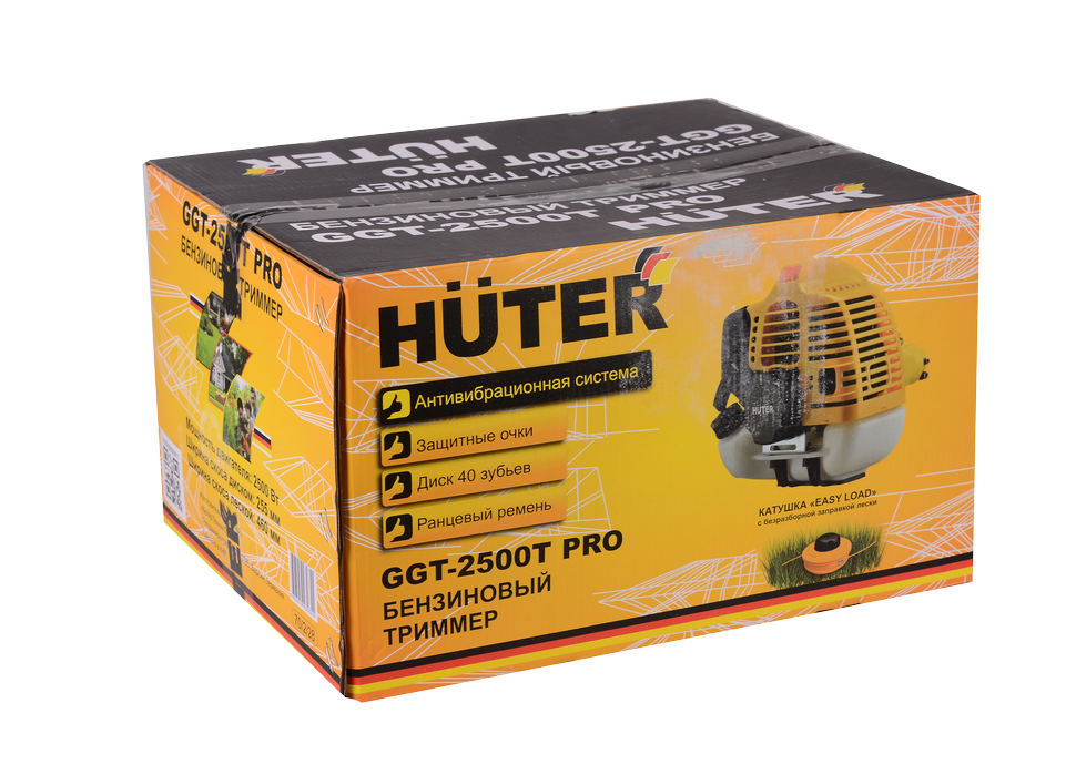 Триммер бензиновый HUTER GGT-2500T PRO (с антивибрационной системой) купить по цене 12&nbsp;990 ₽ в интернет магазине ТЕХСАД