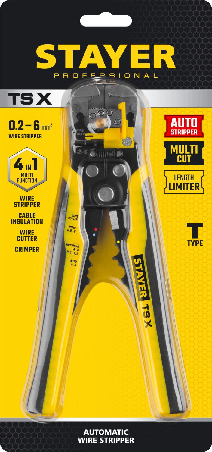 STAYER 0.2-6 мм², стриппер автоматический многофункциональный TS-X 22655 Professional STAYER 0.2-6 мм², стриппер автоматический многофункциональный TS-X 22655 Professional купить по цене 1 650 ₽ в интернет магазине ТЕХСАД
