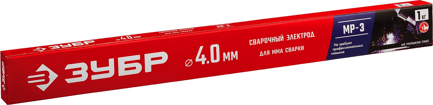 ЗУБР Ø 4.0 мм, 1 кг, для ММА сварки, электрод сварочный с рутиловым покрытием МР-3 40011-4.0 Мастер купить по цене 450 ₽ в интернет магазине ТЕХСАД