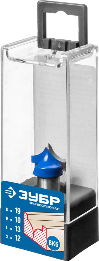 ЗУБР 19 x 13 мм, радиус 10 мм, фреза пазовая фасонная №4 28743-19-13 Профессионал купить по цене 720 ₽ в интернет магазине ТЕХСАД