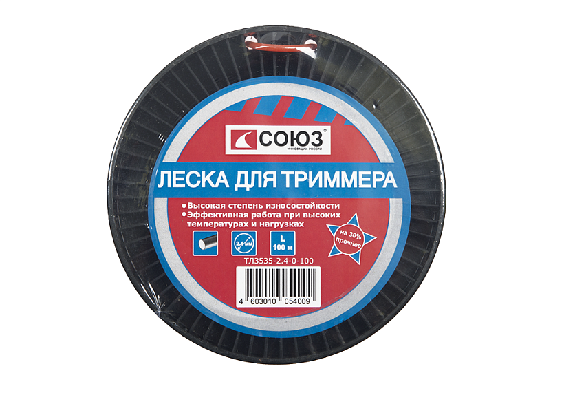 Леска для триммера, d=2.4 мм, l=100 м, круг, СОЮЗ ТЛ3535-2.4-0-100 купить по цене 590 ₽ в интернет магазине ТЕХСАД