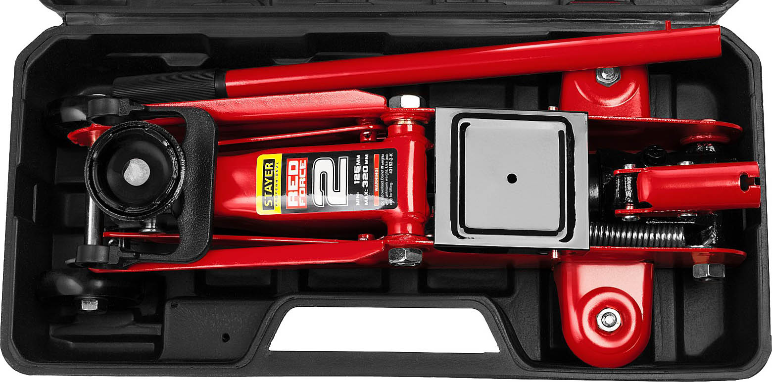 STAYER 2т, 125-320 мм, домкрат подкатной гидравлический в кейсе RED FORCE 43152-2-K купить по цене 3&nbsp;330 ₽ в интернет магазине ТЕХСАД