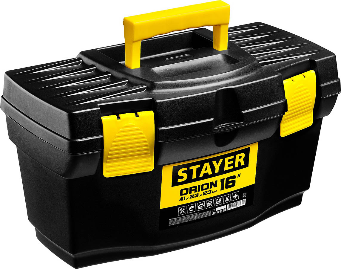 STAYER 410 x 230 x 230мм (16''), пластиковый, ящик для инструментов ORION-16 38110-16_z03 купить по цене 850 ₽ в интернет магазине ТЕХСАД