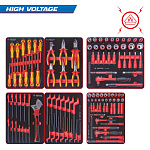 Набор инструментов ''HIGH VOLTAGE'' для тележки, 6 ложементов, 117 предметов KING TONY 932-117VEMRVD купить по цене 188 700 ₽ в интернет магазине ТЕХСАД