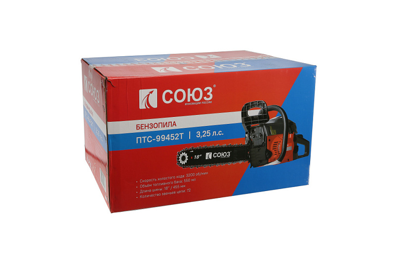 Бензопила СОЮЗ ПТС-99452Т купить по цене 7&nbsp;990 ₽ в интернет магазине ТЕХСАД