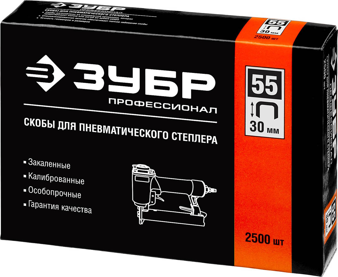 ЗУБР скобы тип 55, 30 мм, скобы особотвердые 31855-30 ПРОФЕССИОНАЛ купить по цене 840 ₽ в интернет магазине ТЕХСАД