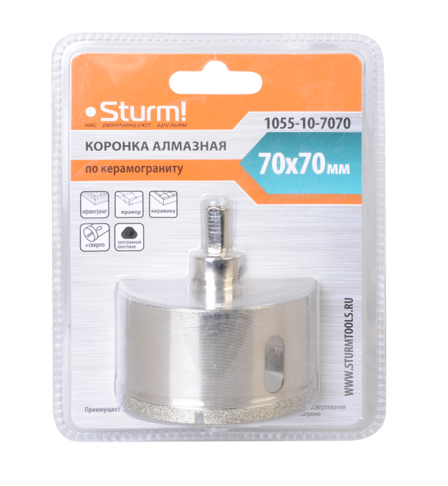 Коронка алмазная Sturm! 1055-10-7070 купить по цене 1 950 ₽ в интернет магазине ТЕХСАД