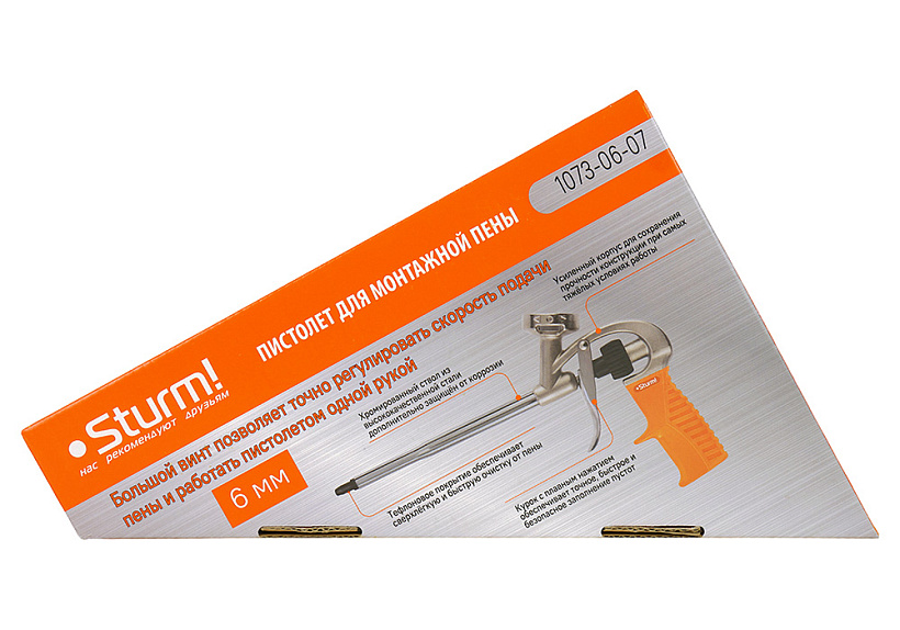 Пистолет для монтажной пены Sturm! 1073-06-07 купить по цене 1&nbsp;080 ₽ в интернет магазине ТЕХСАД