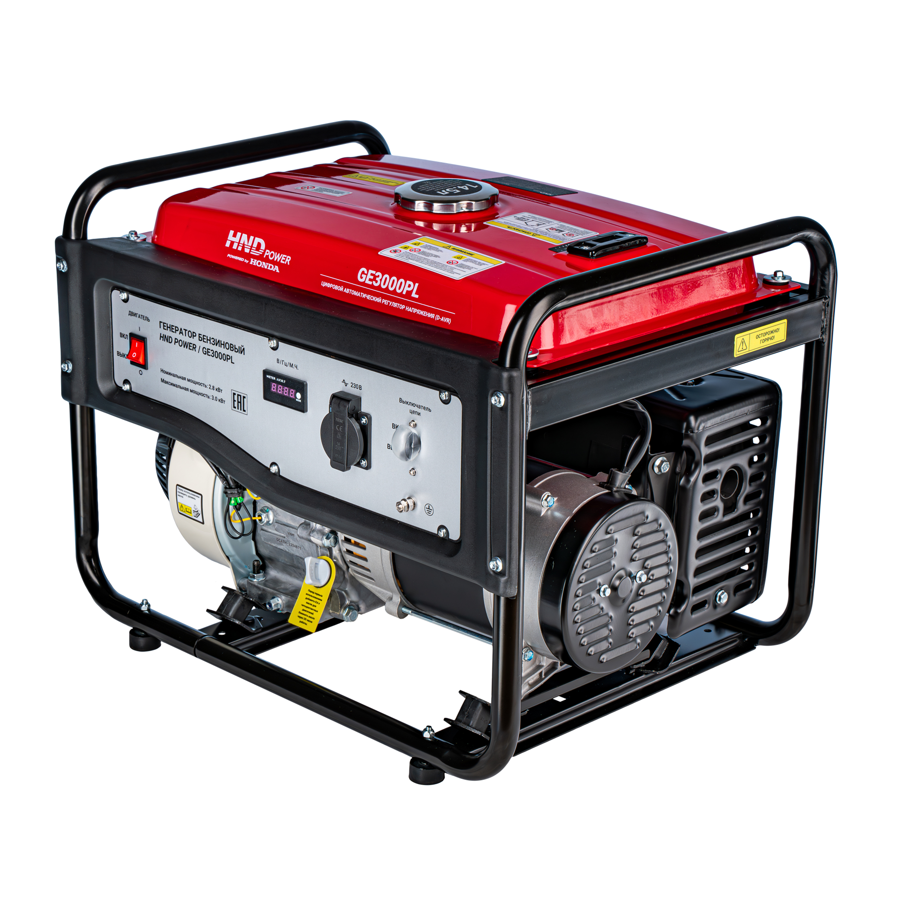Бензиновый генератор HND GE3000PL (с двигателем Honda, 3 кВт) купить по цене 49&nbsp;900 ₽ в интернет магазине ТЕХСАД