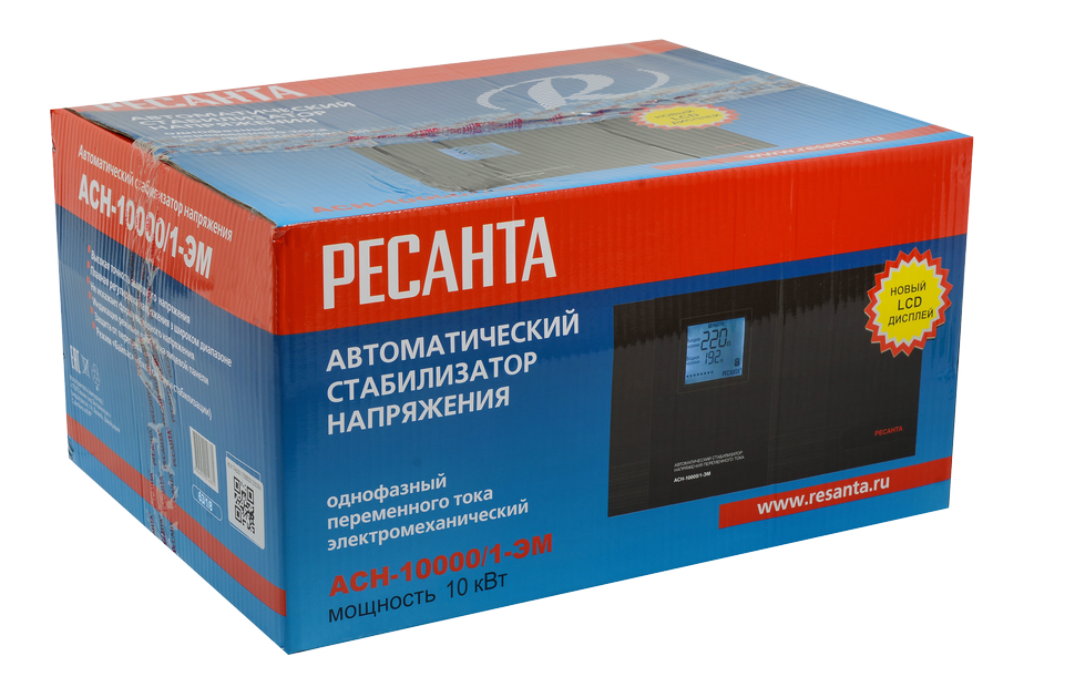 Стабилизатор напряжения РЕСАНТА АСН-10000/1-ЭМ купить по цене 30&nbsp;390 ₽ в интернет магазине ТЕХСАД