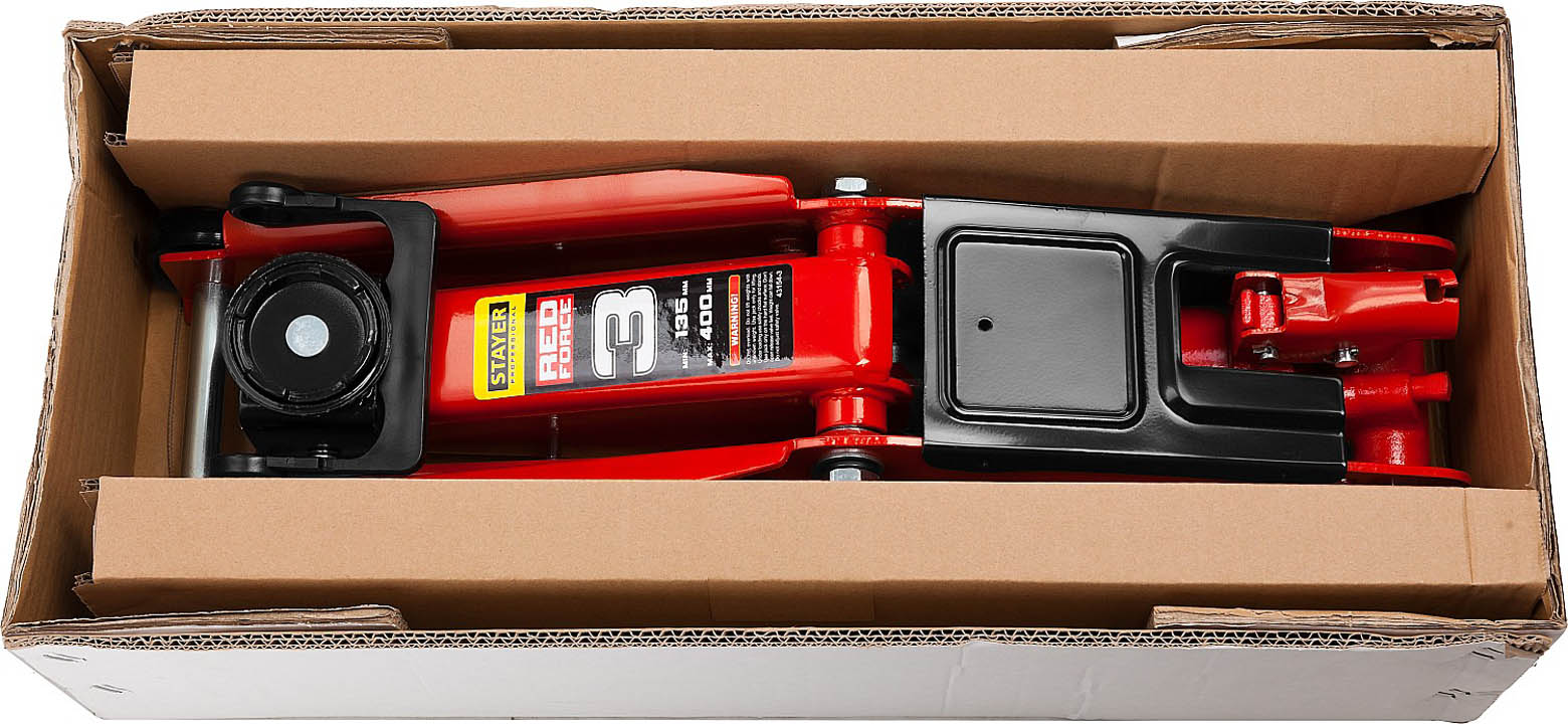 STAYER 3т, 135-400 мм, домкрат гидравлический подкатной RED FORCE 43154-3 купить по цене 6&nbsp;930 ₽ в интернет магазине ТЕХСАД