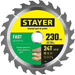 STAYER 230 x 32/30 мм, 24Т, диск пильный по дереву FAST 3680-230-32-24_z01 Master купить по цене 840 ₽ в интернет магазине ТЕХСАД