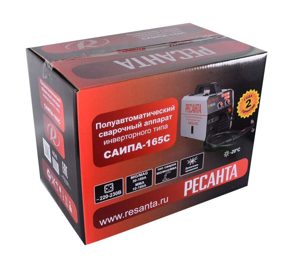 Сварочный полуавтомат Ресанта САИПА-165С (MIG/MAG) купить по цене 22&nbsp;490 ₽ в интернет магазине ТЕХСАД