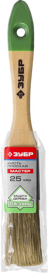 ЗУБР 25 мм, 1'', щетина смешанная, кисть малярная плоская 4-01009-025 Мастер купить по цене 54 ₽ в интернет магазине ТЕХСАД