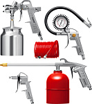 STAYER 5 предметов, набор пневматический универсальный: краскораспылитель с нижним бачком, пистолеты, пневмошланг 06487-H5_z01 купить по цене 3 890 ₽ в интернет магазине ТЕХСАД