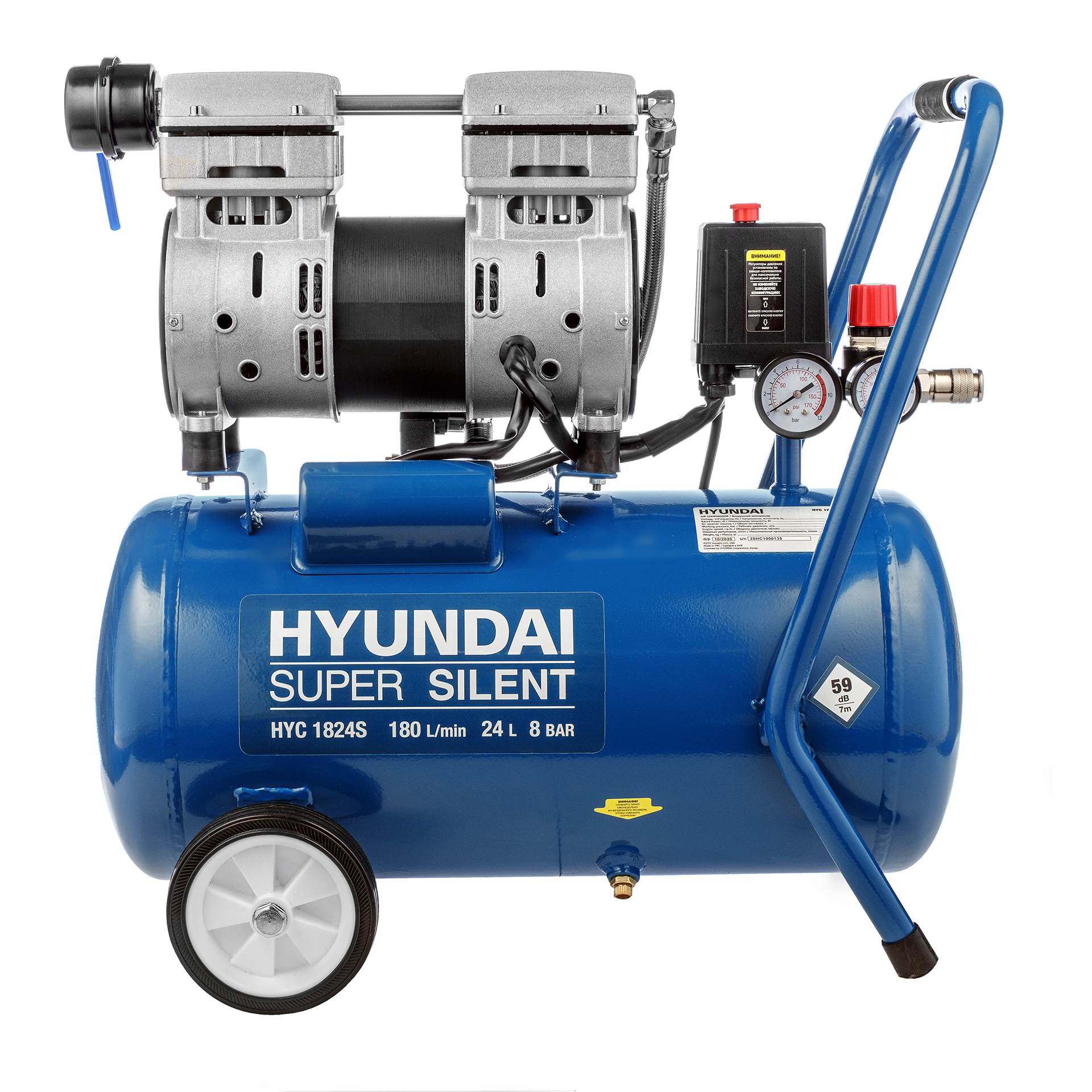 Воздушный компрессор Hyundai HYC 1824S купить по цене 18 890 ₽ в интернет магазине ТЕХСАД