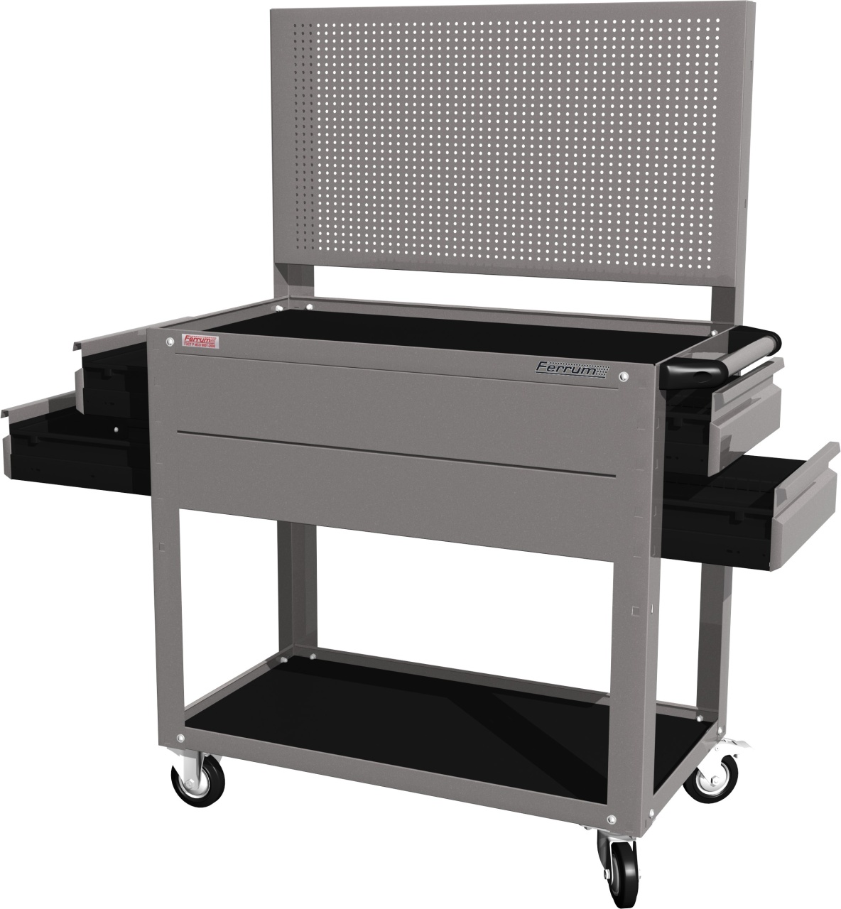Тележка открытая, 2 полки и 4 ящика, серая FERRUM 02.224P-9007 купить по цене 20 520 ₽ в интернет магазине ТЕХСАД