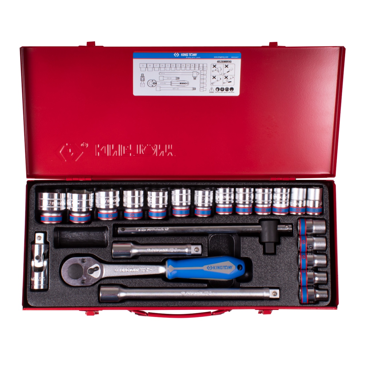 Набор торцевых головок с принадлежностями 1/2'', шестигранные, 10-32 мм, 23 предмета KING TONY 4528MR90 купить по цене 12 050 ₽ в интернет магазине ТЕХСАД