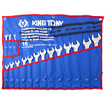 Набор комбинированных ключей, 1/4''-1-1/4'', 16 предметов KING TONY 1216SRN купить по цене 13 350 ₽ в интернет магазине ТЕХСАД